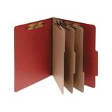 Pressboard Classification Folders 3 Dividers Legal Size Earth Red 10/Box