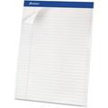 Ampad Basic Perforated Writing Pads - 50 Sheets - Stapled - 0.34 Ruled - 15 lb Basis Weight - 8 1/2 x 11 3/4 - White Paper - White Cover - Sturdy Back Header Strip Micro Perforated Chipboard Bac