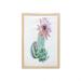 Cactus Wall Art with Frame Cactus Spikes Flower in Hot Mexican Desert Sand Botanical Natural Image Printed Fabric Poster for Bathroom Living Room 23 x 35 Pink Green and Blue by Ambesonne