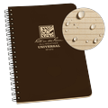 Rite in the Rain Weatherproof Side Spiral Notebook 4.625 x 7 Brown Weatherproof Notepad Universal Page Pattern (No. 473)