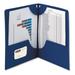 Lockit Two-Pocket Folder Textured Paper 100-Sheet Capacity 11 X 8.5 Dark Blue 25/box | Bundle of 2 Boxes