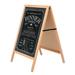 M&T Displays Rustic Wood A Frame 23.6x30.7 Inch Floor Standing Double Sided Indoor Sidewalk Sandwich Board Chalkboard Natural Wood