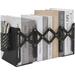 MSDADA Expandable Metal Bookends Adjustable Book Ends (Black)