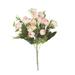 Artificial Flower Bouquet Home Office Desktop Silk Cloth Fake Floral Decor Rose Bud Bouquet Light Pink