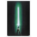 Star Wars: Original Trilogy - Green Lightsaber Wall Poster 14.725 x 22.375 Framed