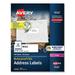 Avery 5522 WeatherProof Mailing Labels w/TrueBlock Laser White 1 1/3 x 4 700/Pack