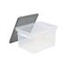 Portable File Tote with Locking Handles Letter/Legal Files 18.5 x 14.25 x 10.88 Clear/Silver