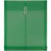 JAM Paper & Envelope Plastic Envelopes 9.8x11.8 Green Button String Letter Open End 12/Pack