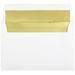 JAM A9 Foil Lined Invitation Envelopes 5 3/4 x 8 3/4 White with Gold Foil Bulk 250/Box