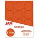 JAM Paper & Envelope Circle Label Sticker Seals 2.5-in Diameter Orange 120 Round Labels/Pack