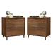 Home Square 2 Drawer Lateral Wood Filing Cabinet Set in Grand Walnut (Set of 2)