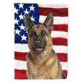 USA American Flag with German Shepherd Flag Canvas House Size
