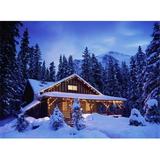 Posterazzi DPI12287477 Cabin in The Woods Illuminated by Christmas Lights Poster Print by Darwin Wiggett 16 x 12