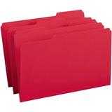 Smead File Folders with Reinforced Tab Legal - 8 1/2 x 14 Sheet Size - 3/4 Expansion - 1/3 Tab Cut - Top Tab Location - Assorted Position Tab Position - 11 pt. Folder Thickness - Red - 1.36 oz - Re