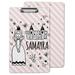 Printtoo Personalized Gift For Kids Decorative Clipboard for Girls Office School Hardboard Letter Size w/ Low Profile Clip w/ Free Marker & Eraser Princess-9x15 Inch