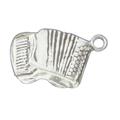 Sterling Silver 30 Unisex 1.5mm Box Chain 3D Accordian Musical Instrument Pendant Necklace