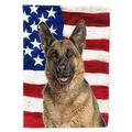 Carolines Treasures KJ1159GF USA American Flag with German Shepherd Flag Garden Size Garden Size multicolor