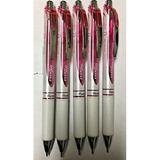 Pentel EnerGel RTX Deluxe Retractable Liquid Gel Pen Fine .7mm Metal Tip Black Ink Pink/White Barrel (Bulk Lot of 15)