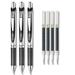 Pentel EnerGel Deluxe RTX Liquid Gel Ink Pen Set Kit Pack of 3 with 4 Refills (Black - 0.7mm)