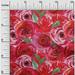 oneOone Viscose Chiffon Crimson Red Fabric Rose Floral Diy Clothing Quilting Fabric Print Fabric By Yard 42 Inch Wide