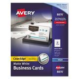 Avery True Print Clean Edge Business Cards Inkjet 2 x 3.5 White 1 000 Cards 10 Cards/Sheet 100 Sheets/Box (8870)