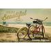 Oceanside California Life Is A Beautiful Ride Beach Cruisers (12x18 Wall Art Poster Room Decor)