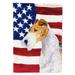 Carolines Treasures SS4057GF 11 x 15 in. USA American Flag with Fox Terrier Garden Size Flag
