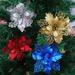 Ludlz 5 Pcs 6.3in Artificial Flower Poinsettia Christmas Flowers Decorations Christmas Tree Ornaments for Xmas Wedding Party Wreath DIY