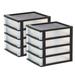 IRIS USA 4-Drawer Desktop Storage Unit 2 Pack White