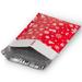 Fosmon [25 PACK] #0 Christmas Gift Poly Bubble Mailer 6.5 x 10 inches Shipping Envelopes - Xmas Red White Snow