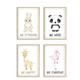 Awkward Styles Safari Baby Animals Print Set of 4 Printable Nursery Wall Art Decor Kids Room Playroom Posters Baby Boy Art Panda Giraffe No Frame