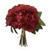 Wine Red Peony 11in Artificial Polysilk Faux Fake Open Bloom Flower Bouquet for Craft Home Garden Outdoor Bush Table Arrangement Ceremony Wedding Arch Floral Wall Aisle Decor (Burgundy Set of 2)