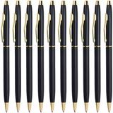 Black Pens Ballpoint Pen Bulk Black Ink 1.0 mm Medium Point Smooth Writing for Men Women Police Uniform Office Business 10 Pack (Black)