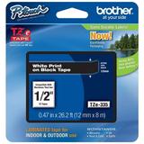 Genuine Brother 1/2 (12mm) White on Black TZe P-touch Tape for Brother PT-1010 PT1010 Label Maker