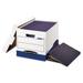 Bankers Box 0073301 13.13 in. x 20.13 in. x 12.38 in. BINDERBOX Storage Boxes for Letter Files - White/Blue (12/Carton)