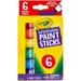 Crayola Washable Paint Sticks - 6 / Pack - Red Orange Yellow Blue Green Purple