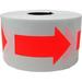 Fluorescent Red Arrow Stickers | 2 x 1 Inches Arrow Shape | 500 Pack