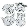 Color Your Own Farm Animal Masks - Craft Kits - 12 Pieces