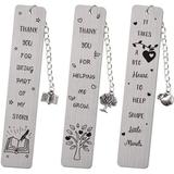 Teacher Appreciation Bookmark Teachers Gifts Thank You Gifts from Students Graduation Gift Back to School Gift Special Teacher Gift Metal Bookmark with Tassel Set of 3 Teacher Appreciation Gift