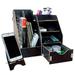 MineSign Wood Desk Organizer Drawer Trays Office Desktop Organizers File Holders Office Supplies 4 Tier 6 Compartments (Black) Black