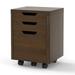 Costway 3 Drawer Rolling File Cabinet w/ Wheels Vertical Printer Stand Walnut