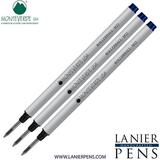 Lanier Combo Pack - 3 Pack - Monteverde Rollerball M22 Paste Ink Refill Compatible with most Montblanc Style Rollerball Pens - Blue (Fine Tip 0.6mm)