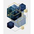 Navy Gold Geo 2 Poster Print by Urban Epiphany Urban Epiphany (18 x 24)