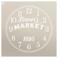 Round Clock Stencil - Farmers Market Words - Small to Extra Large DIY Painting on Wood for Farmhouse Country Home Decor Walls - Select Size 14