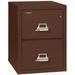 FireKing 25 Two-Drawer Vertical Fire Resistant File Cabinet Legal Size 25 Depth 1-Hour Fire Resistant Impact Rated Cabinet With Heavy-Duty Keylock Brown