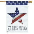 God Bless America Star Patriotic Burlap House Flag 28 x 40 Patriotic USA Briarwood Lane