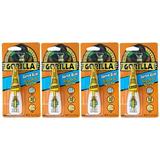 Gorilla Super Glue Brush And Nozzle Dual Option Fast 10 Second Setting Impact Tough 10g Dries Clear 4-Pack