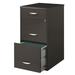 Pemberly Row 3 Drawer 18 Deep Metal File Cabinet in Charcoal