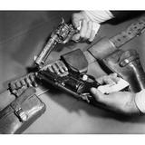 Close-up of man s hands holding a .45 Caliber Colt Army Revolver with a Smith and Wesson .357 Magnum Revolver Poster Print (18 x 24)