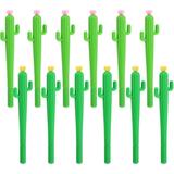 Cactus Shaped Rollerball Pen Cute Creative 0.5 mm Black Ink Gel Pens (12 Pieces)